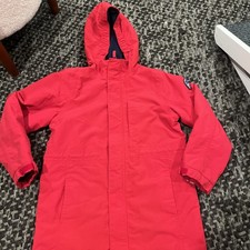 Lands End Squall Jacket Youth Kids Medium 8 Red Lined Winter Coat EUC