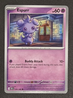 Espurr Pokémon TCG Common CRI 36/86 Chaos Rising 