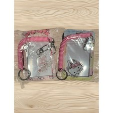 Sanrio Hello Kitty My Melody ID/Photocard Card Holder Coiled Wristlet Keychain