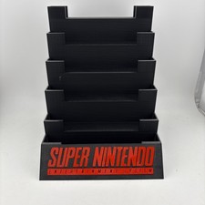 6 Game SNES Cartridge Holder - Super Nintendo Game Storage Tray Display