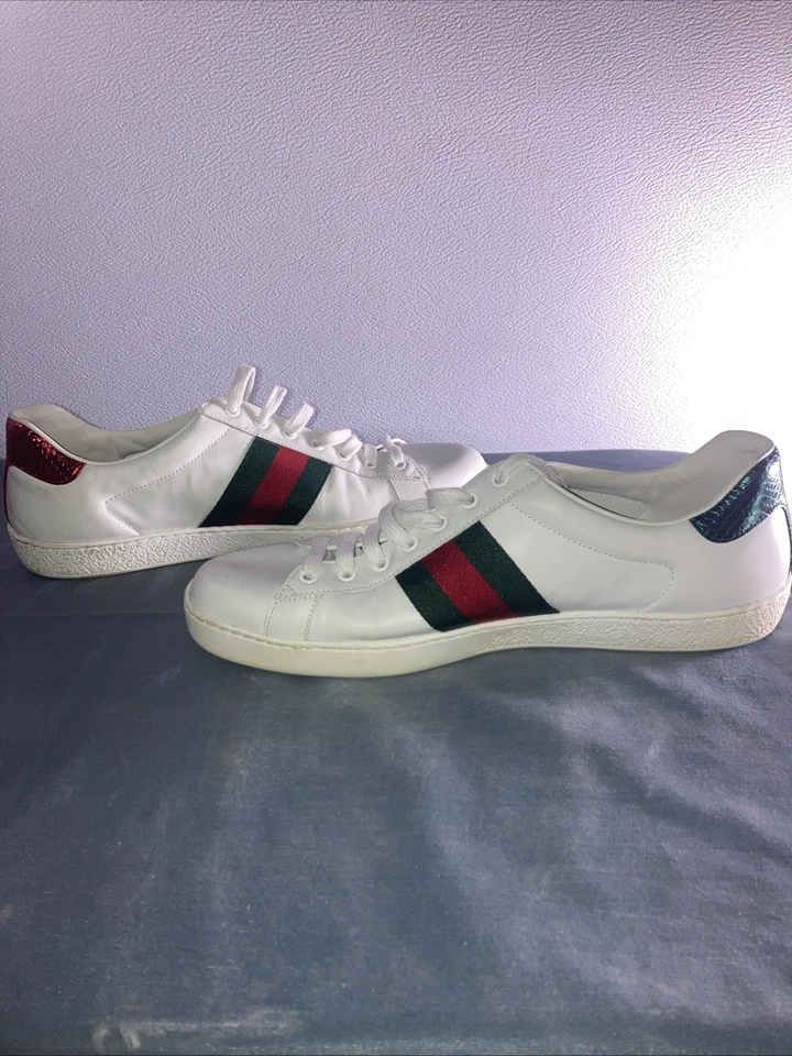 Gucci Ace Zapatillas bajas de cuero blancas para hombre Bumble Bee Web. Talla US 11 Foto 4 de 4