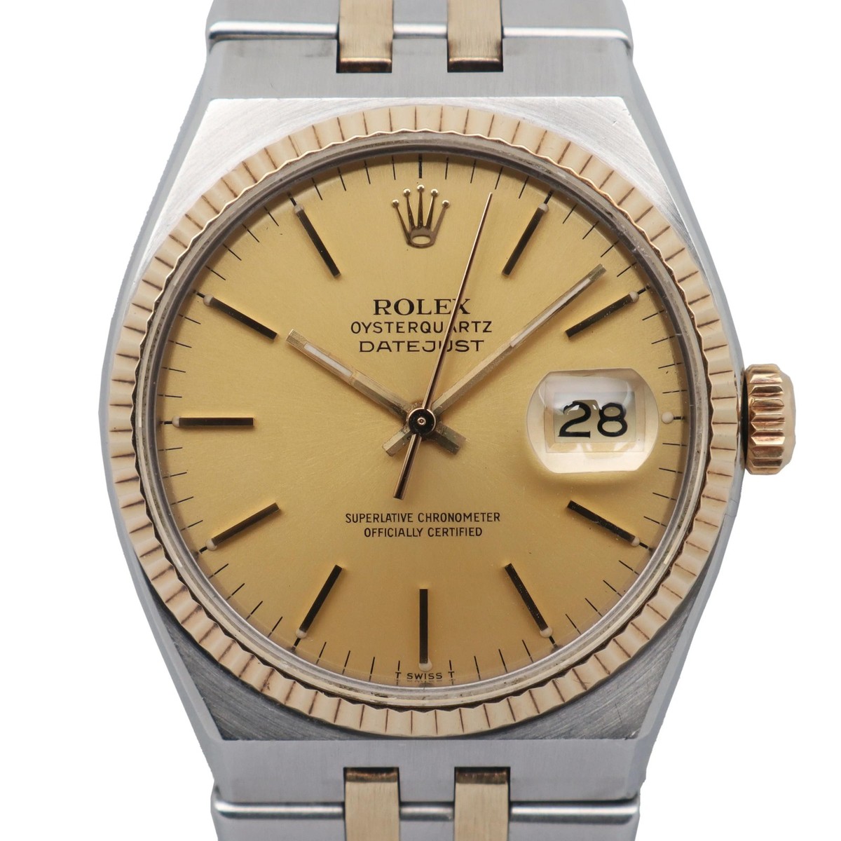1979 Vintage Rolex 17013 Oysterquartz Datejust 36mm 18K Yellow