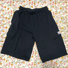 Pro Club Men s Black Cargo Shorts Elastic Waist Drawstring Cargo Pockets