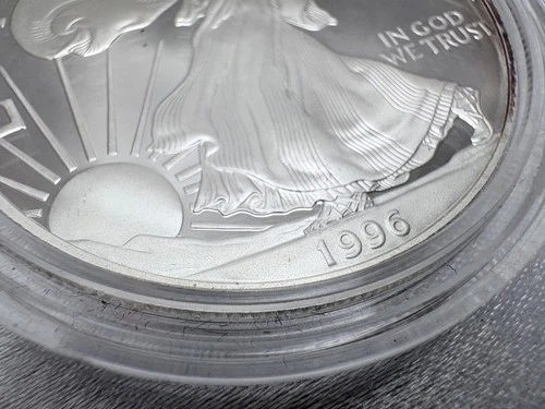 1996-P American Silver Eagle Proof 1 oz .999 Fine Silver Velvet Case No COA [M7]