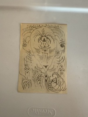 Charles E. Burchfield Doodle 2 Sided With Writing And Date