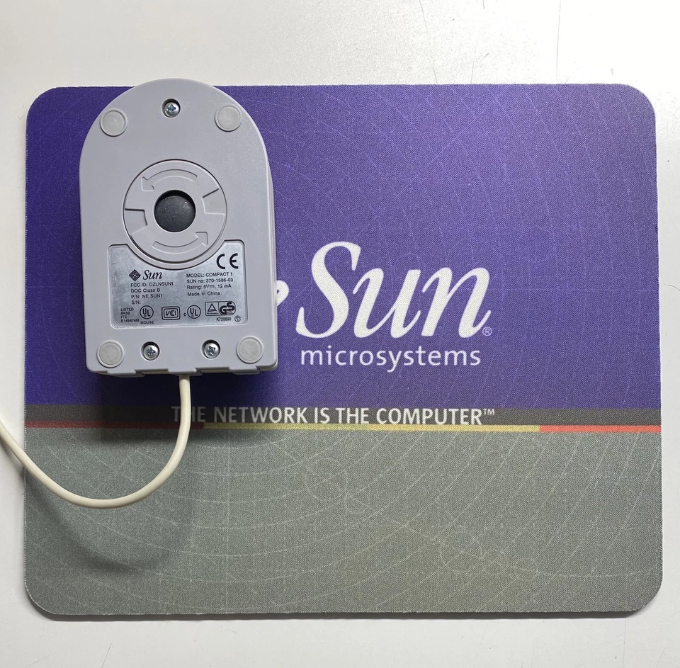 SUN 370-1586 Type-5c Mechanical 3 Button Mouse Model Compact1 Mouse WITH NEW PAD - Image 3 of 4