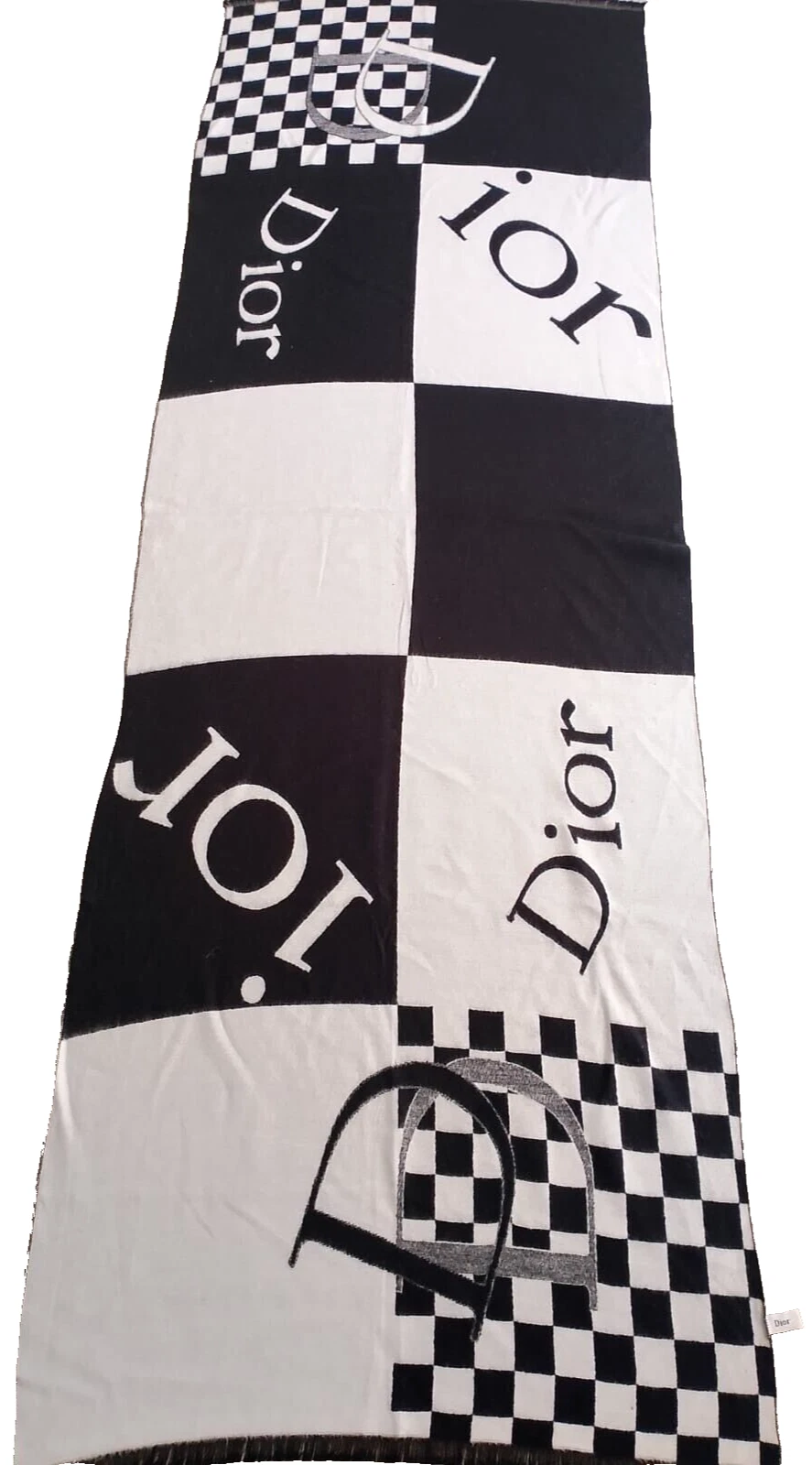 Christian Dior écharpe châle logo DD enveloppant étole silencieux cachemire fabriqué en Italie