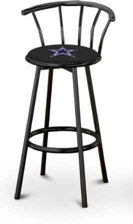 Bar Stool w/ Back 29" Tall NFL Sports Team Logo Black Metal Finish Swivel Seat  - Picture 36 of 112
