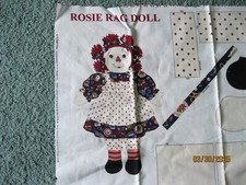 Rosie Rag Doll fabric panel from Cranston Print Works 20" tall