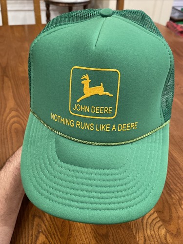 John Deere Nothing Runs Like A Cap Hat NISSUN Mesh Rope Trucker Snapback Tractor - Picture 6 of 19