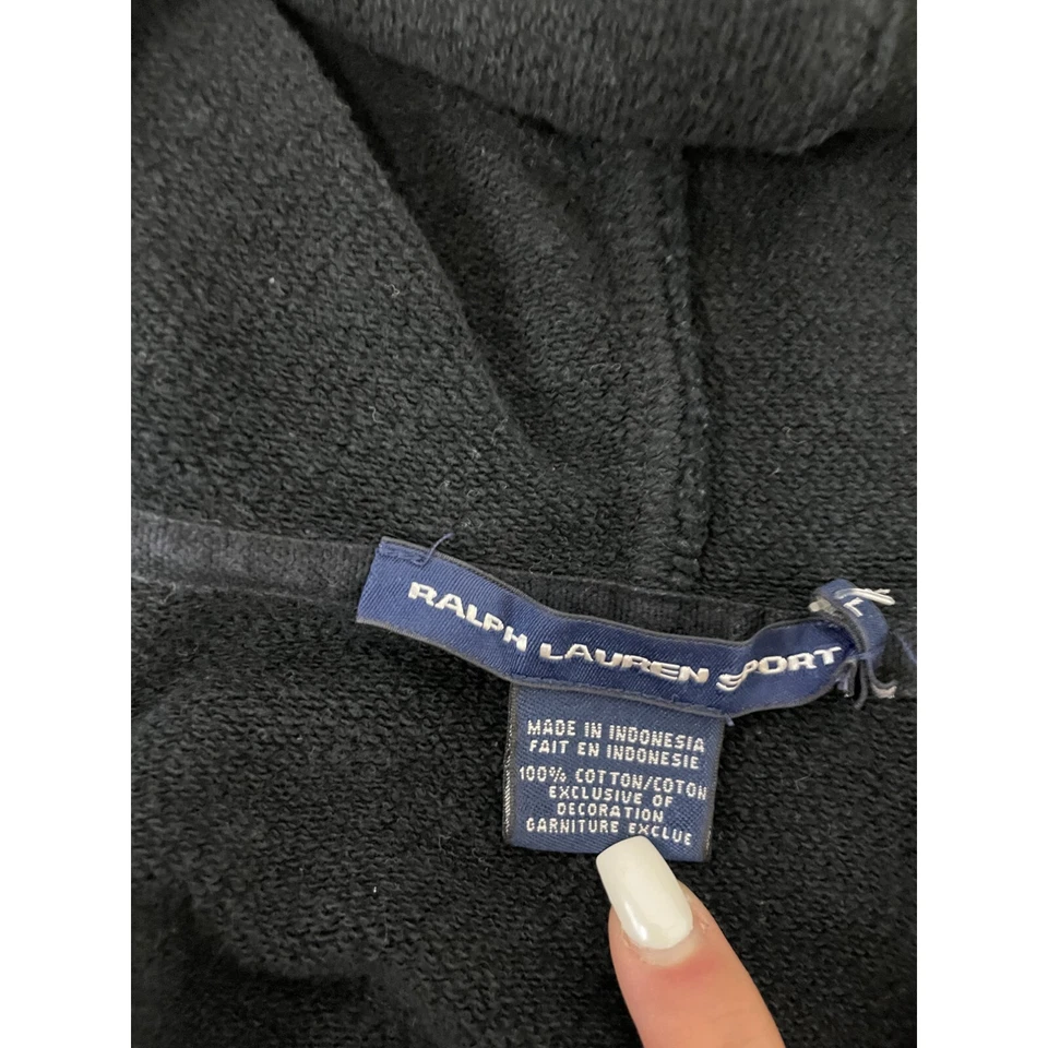 Sudadera deportiva Ralph Lauren para mujer L negra con logotipo bordado cremallera completa Foto 3 de 4