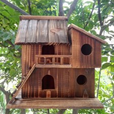 Mini Bird House Wood Nest Bird House Mini Squirrel Cage For Garden Decoration