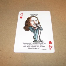 2012 HERO DECKS EDDIE VEDDER PEARL JAM PLAYING CARD WITH BONUS FREE ACEO RP