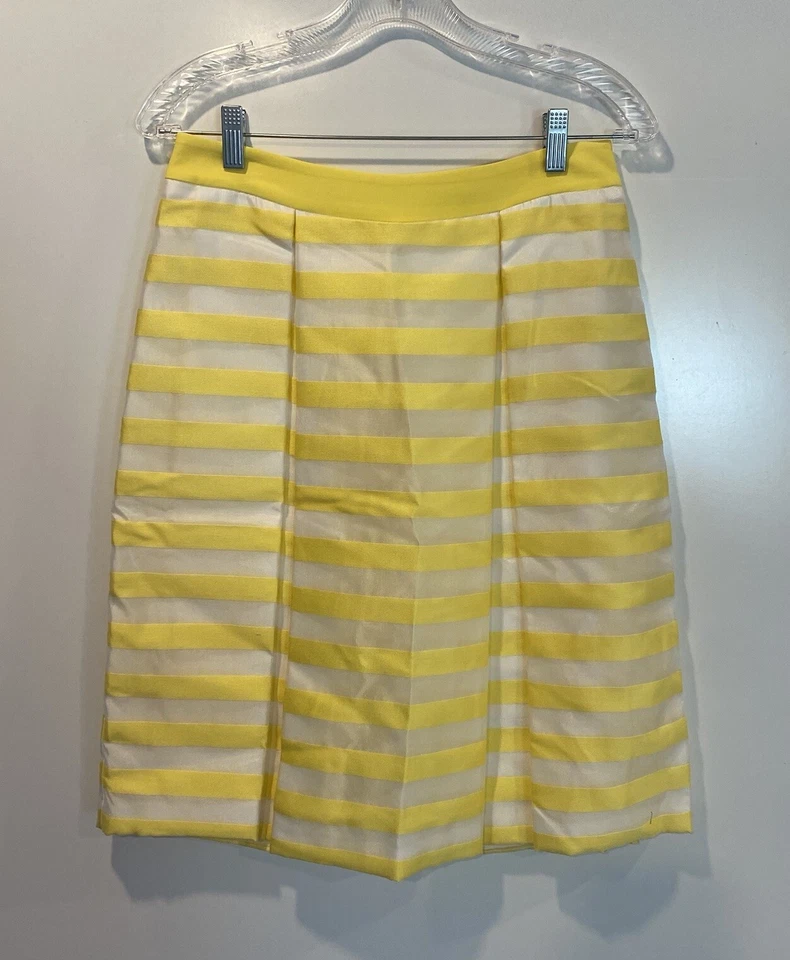 NWT Vince Camuto Womens Chiffon Box Pleat Striped Skirt Size 4 (1394) - Image 2 of 4