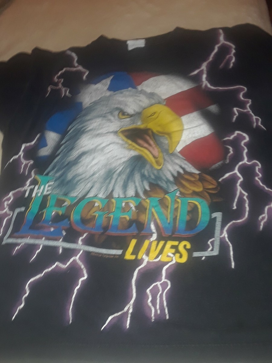 Vintage90s American Thunder Legend Lives Eagle Shirt Mens L 
