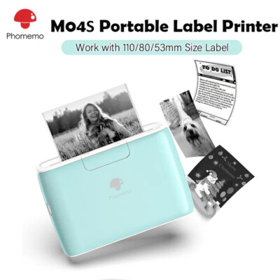 Phomemo M04S Bluetooth Sticker Thermodrucker unterstützt 53mm/80mm/110mm Druck