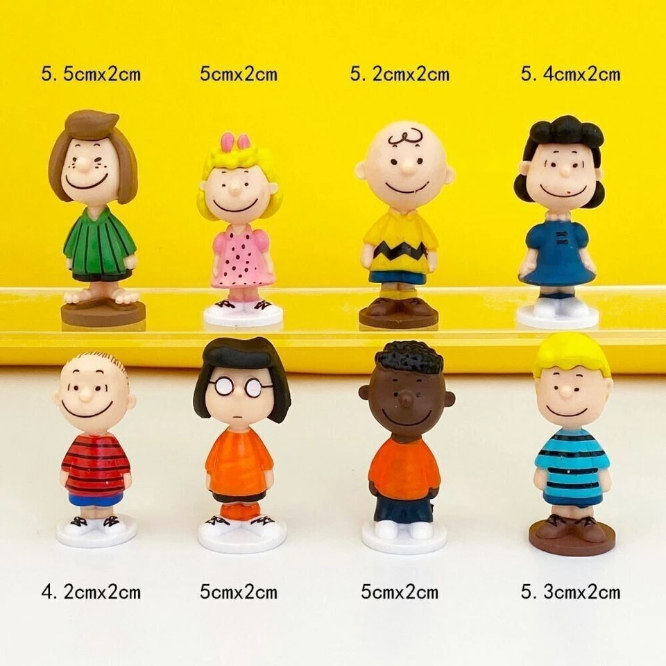 Juego de 12 PIEZAS Peanuts Gang Cake Topper | Smile Charlie Brown, Lucy, Sally, Snoopy Foto 4 de 4