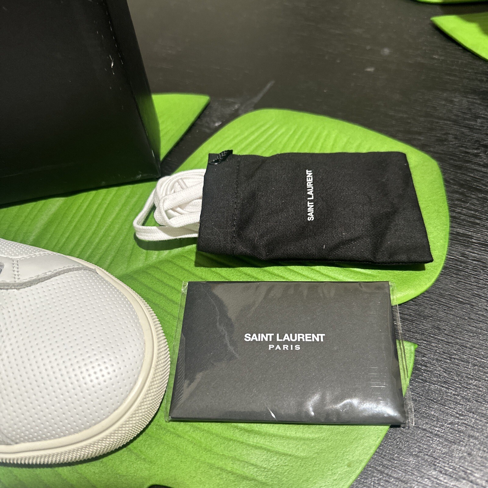 Sneaker basse Saint Laurent YSL Andy bianche da uomo taglia 40 5 EU 7 5 US