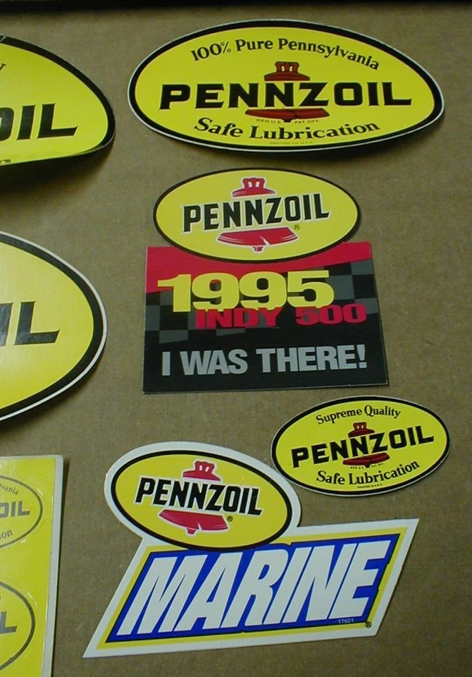 7 diff Pennzoil Motor Oil Indy Marine drag racing decal sticker lot all Original — 第 4/4 张图片