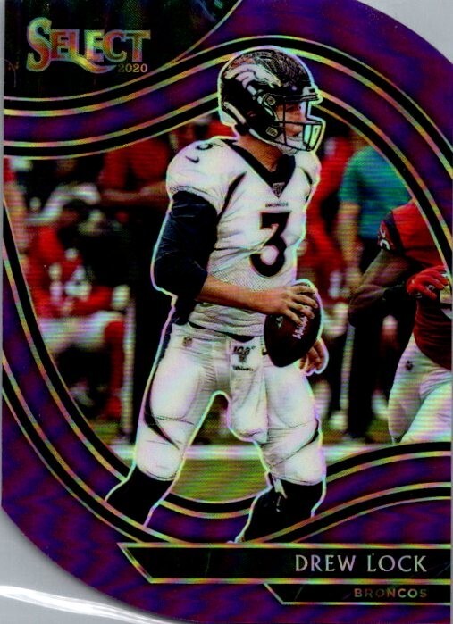 2020 Panini Select Field Level Purple Prizm Die-Cut Drew Lock #327 NFL Card