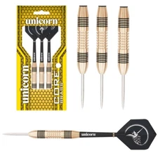 Unicorn Core Brass Steel Tip Darts - Full Set - 21g, 23g and 25g