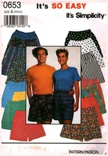 0653 Vintage Simplicity Sewing Pattern Misses Mens Pull on Boxer Shorts Casual