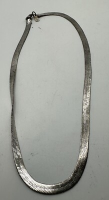 Revlon Silver Herringbone 17  Chain Vintage