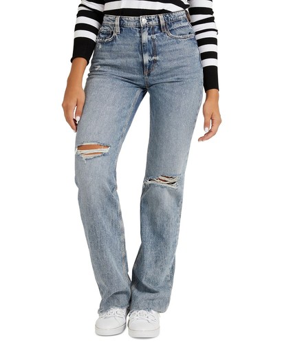 Guess Women's Eco Relaxed 80s Straight Leg Jean, Rockabilly Blues, 28