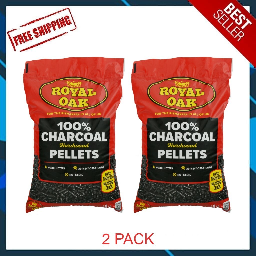 2 Pack Royal Oak 100% Hardwood Charcoal Pellets, 20 Pounds