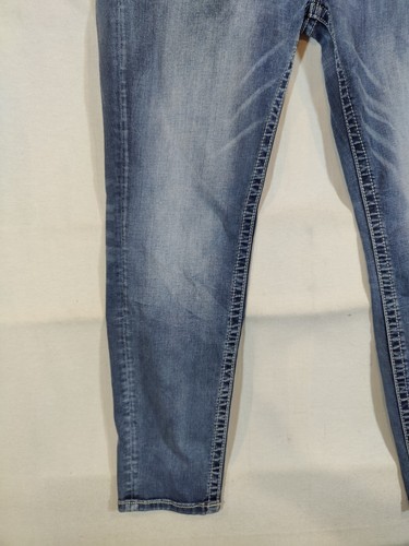 Miss Me Jeans Women's 33 Easy Ankle Skinny Mid-Rise Distressed Pocket Denim Blue - Picture 6 of 11