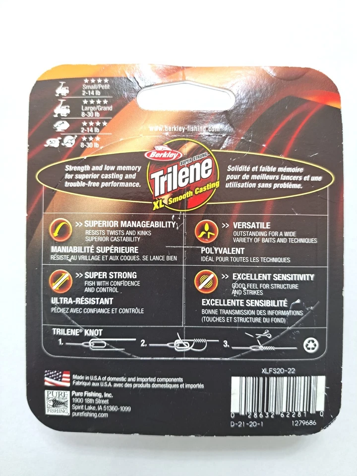 Berkley XLFS20-22, 20 Lb Nuevo Mejorado Trilene XL Mono Línea Baja Visibilidad Verde 270Yd Foto 2 de 3