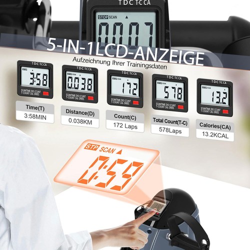 LCD Pedaltrainer Mini Heimtrainer Arm&Beintrainer Fitness Bike fahrrad Trimmrad - Bild 8 von 53