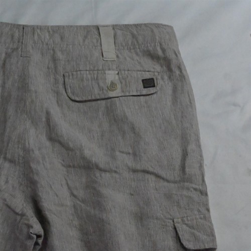 Joseph Abboud 36 x 10" Khaki Stripe Beach Wedding Relaxed 100% Linen Mens Shorts - Picture 8 of 9