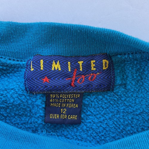 Vintage Limited Too Girls Ski Sweatshirt 1994 Blue Size 12 - Picture 3 of 8