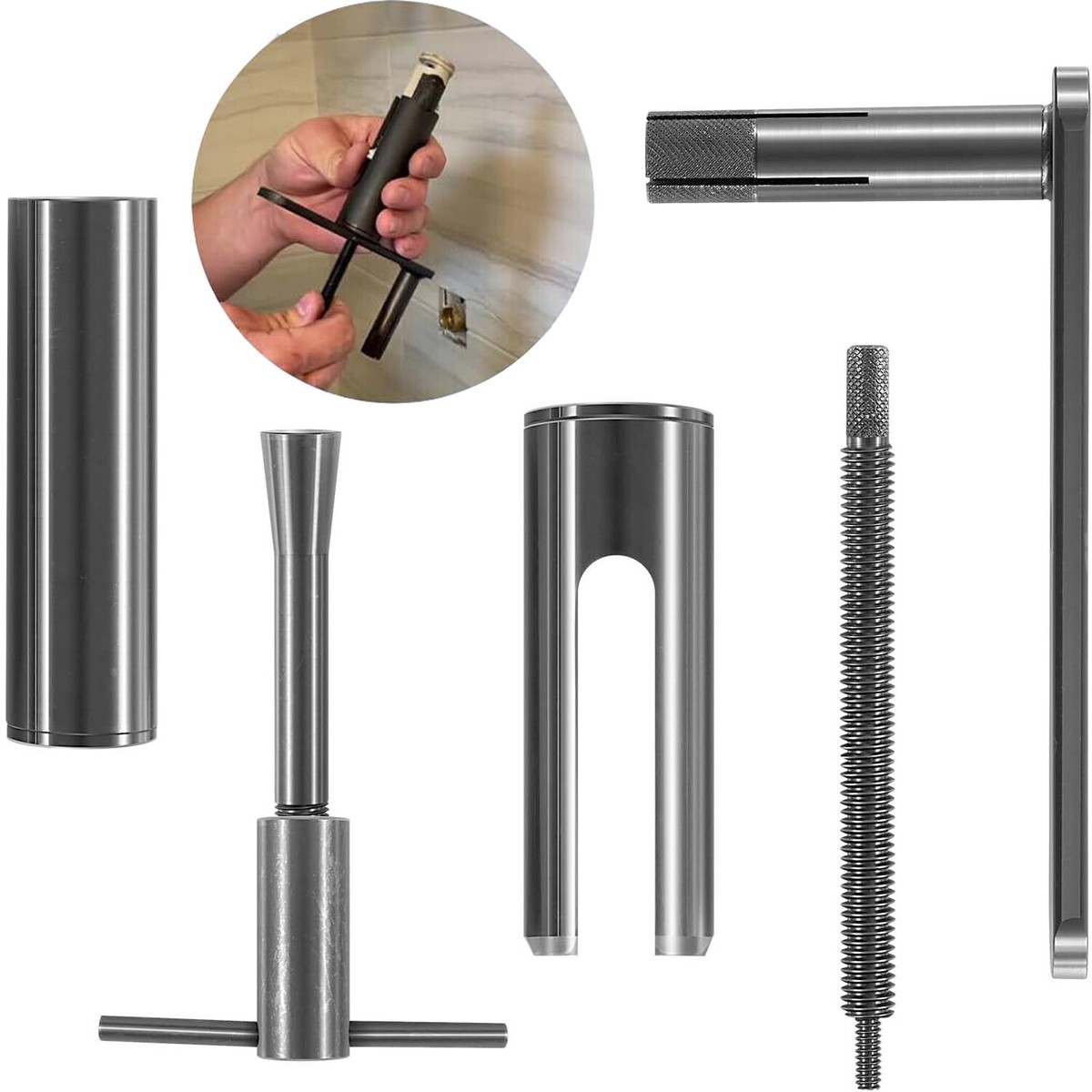 Cartridge Puller Tool – Aluminum Faucet/Shower Valve Cartridge Extractor For Stuck Or Damaged Cartridges