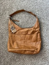 American Leather Co. NWT $175 Carrie Hobo Bag Cafe Latte Crocodile 100% Leather