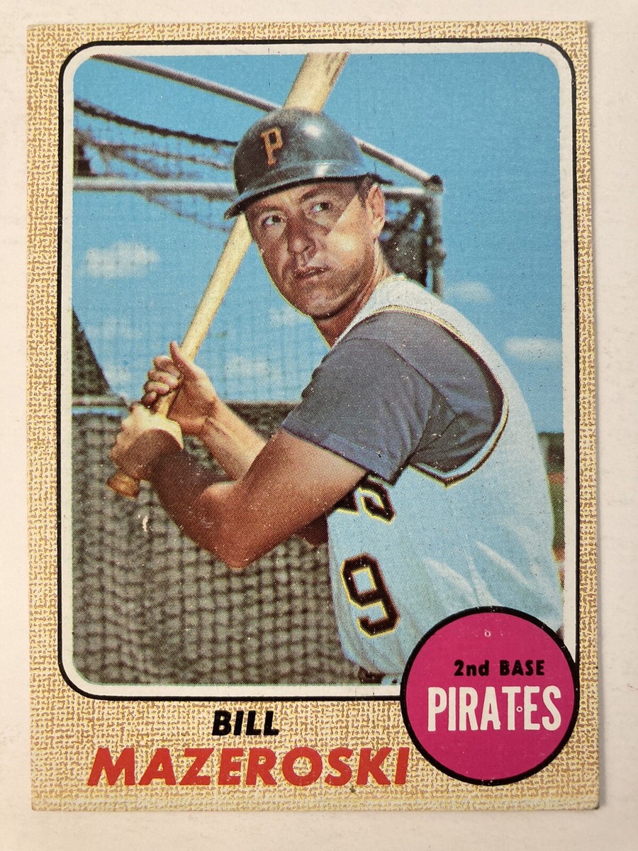 1968 Topps Bill Mazeroski Baseball Card # 390 Pittsburgh Pirates