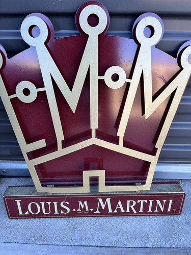 Vintage Louis M. Martini Metal Sign Two Sided Rare Liquor Advertising Display - Picture 6 of 6