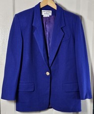 VTG Lynn Greene Blazer Richard Neal Women's Size 6 Inidgo Purple Wool Lined