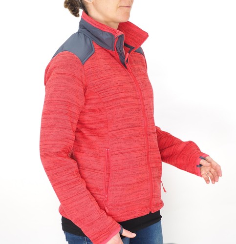 Womens Jack Wolfskin Aquila 1705921 Tulip Red Zip Up Light Breathable Jacket - Picture 2 of 4