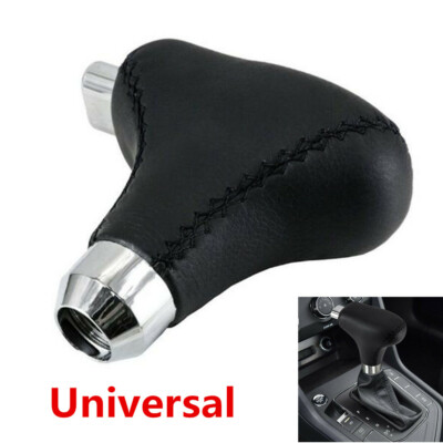 Universal Black PU Leather Automatic Gear Shift Knob Shifter Handle Lever Stick