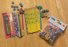 Vintage 80s Y2K Dinosaur Pencils Unsharpened Toppers 144 Erasers W Scripto Pens
