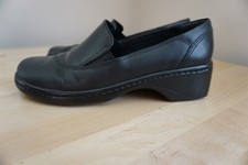 Clarks Black Leather Loafer Slip On Womens 71312 Size 6.5M