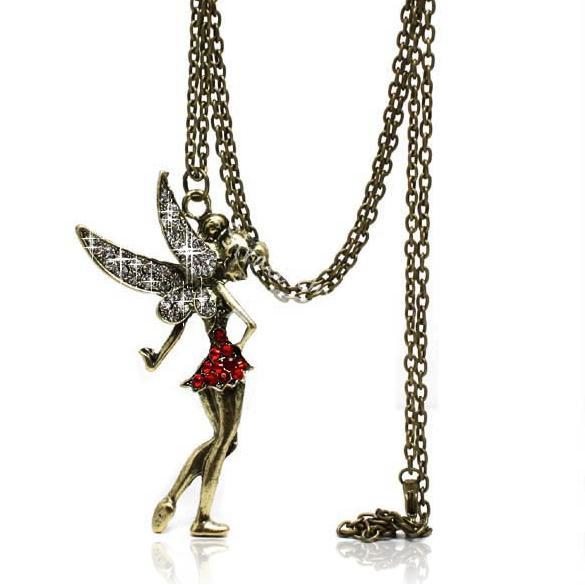 COLLAR Y COLGANTE CAMPANILLA EL HADA MAS QUERIDA DE TODOS TAMAÑO 8 CM