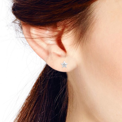 Classic Mini Star Disc Dot .925 Celestial Everyday Sterling Silver Stud Earrings - Picture 6 of 7