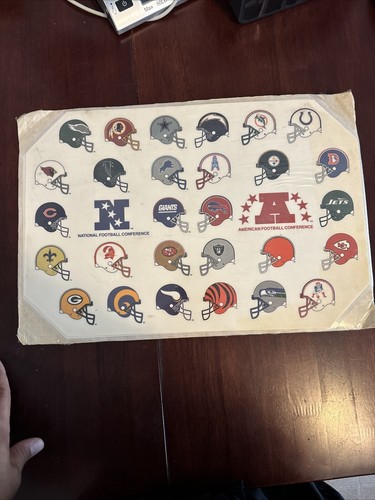 Vintage 1992 Official Raiders Fan Placemats & Coaster Set, KD - Picture 3 of 3