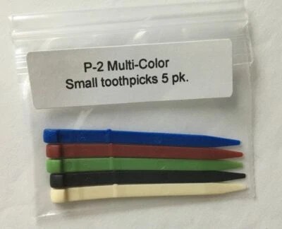 P2 Multicolor Toothpick Replacement SMALL 5 Pieces for Swiss Army type knife NEW