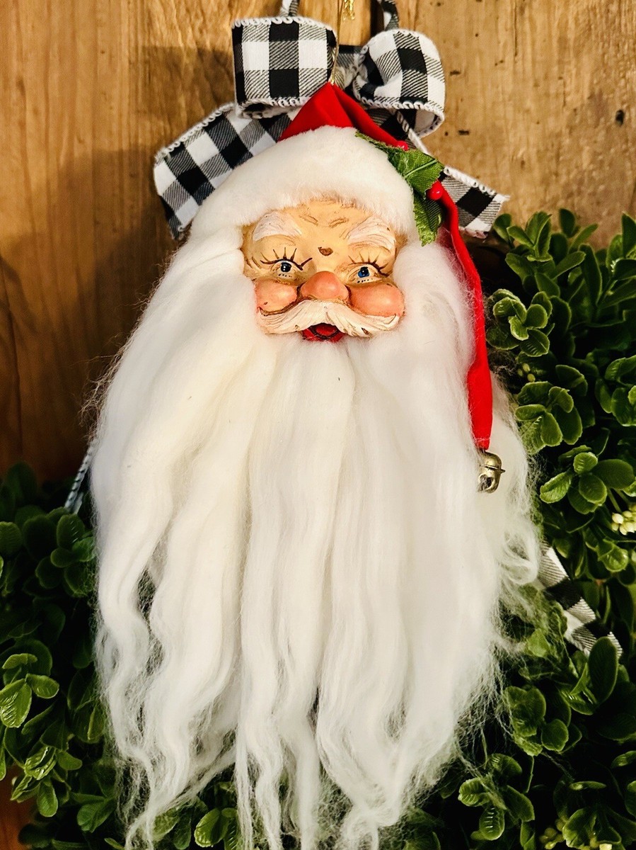 Vintage 1980's Hand-Painted Santa Claus Head Hanging Christmas Vintage 1980's Hand-Painted Santa Claus Head Hanging Christmas
