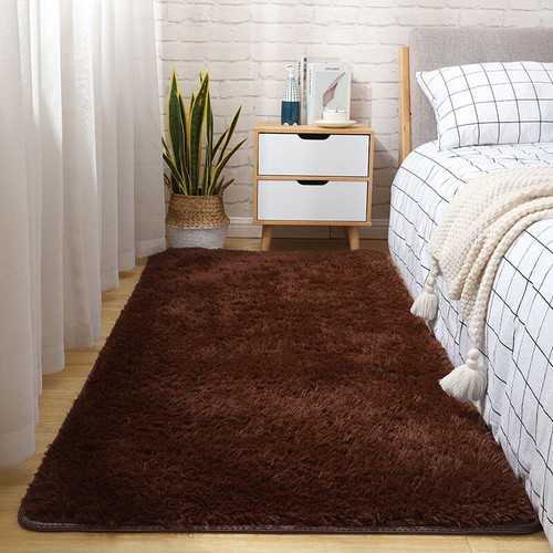 Plain Rugs Fluffy Carpet Shaggy Soft Large Pads Living Room Bedroom Pad Rug AU - Picture 10 of 27