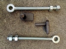 Pair Of 12mm Wrought Iron Weld On Gate Hinges & 12mm Adjustable Eye Bolts 100mm